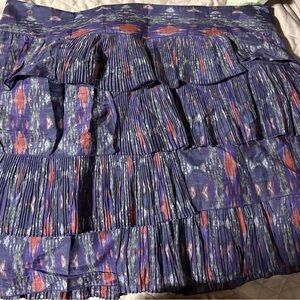 GAP A-Line Pleated Skirt in Blue and Orange